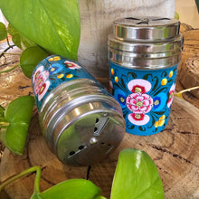 Load image into Gallery viewer, Set of 2 Painted Tin Shakers (preloved treasure)
