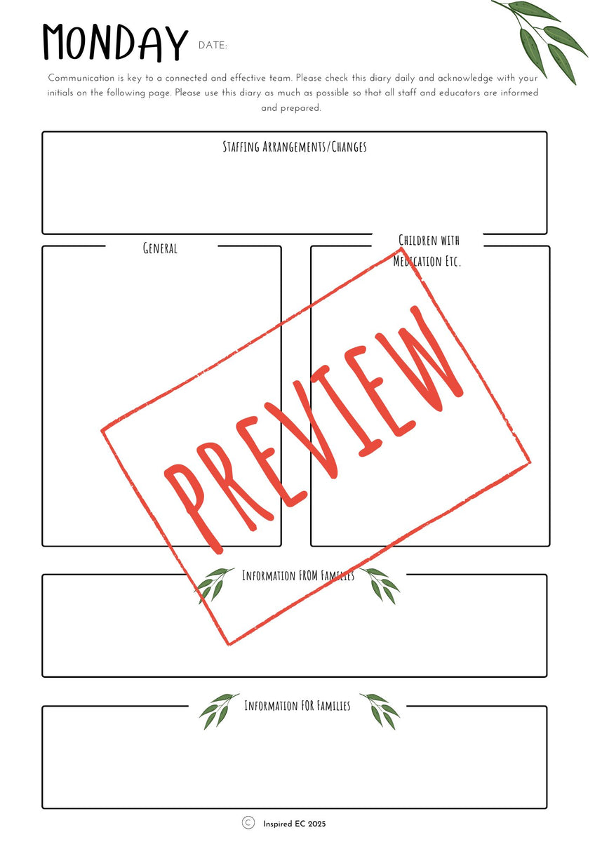 Communication Function Diary Example 2026 Team Communication Diary (Digital) – Inspired EC