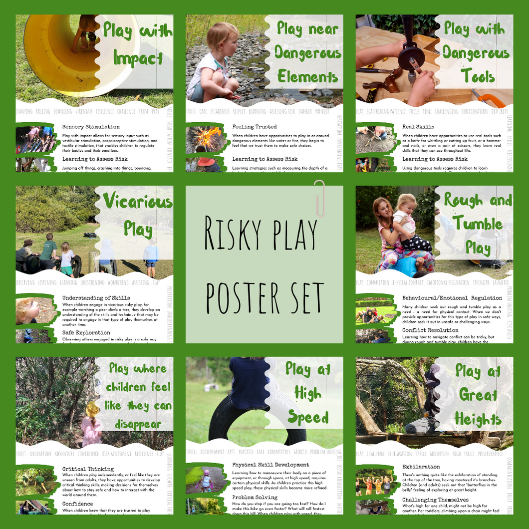 Risky Play Posters - Set of 8