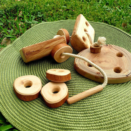 Rustic Wooden Threading Set - Inspired Natural Play Store