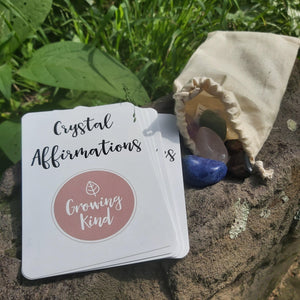 Crystal Affirmations with 8 Cards with Tumble Stones - Inspired Natural Play Store