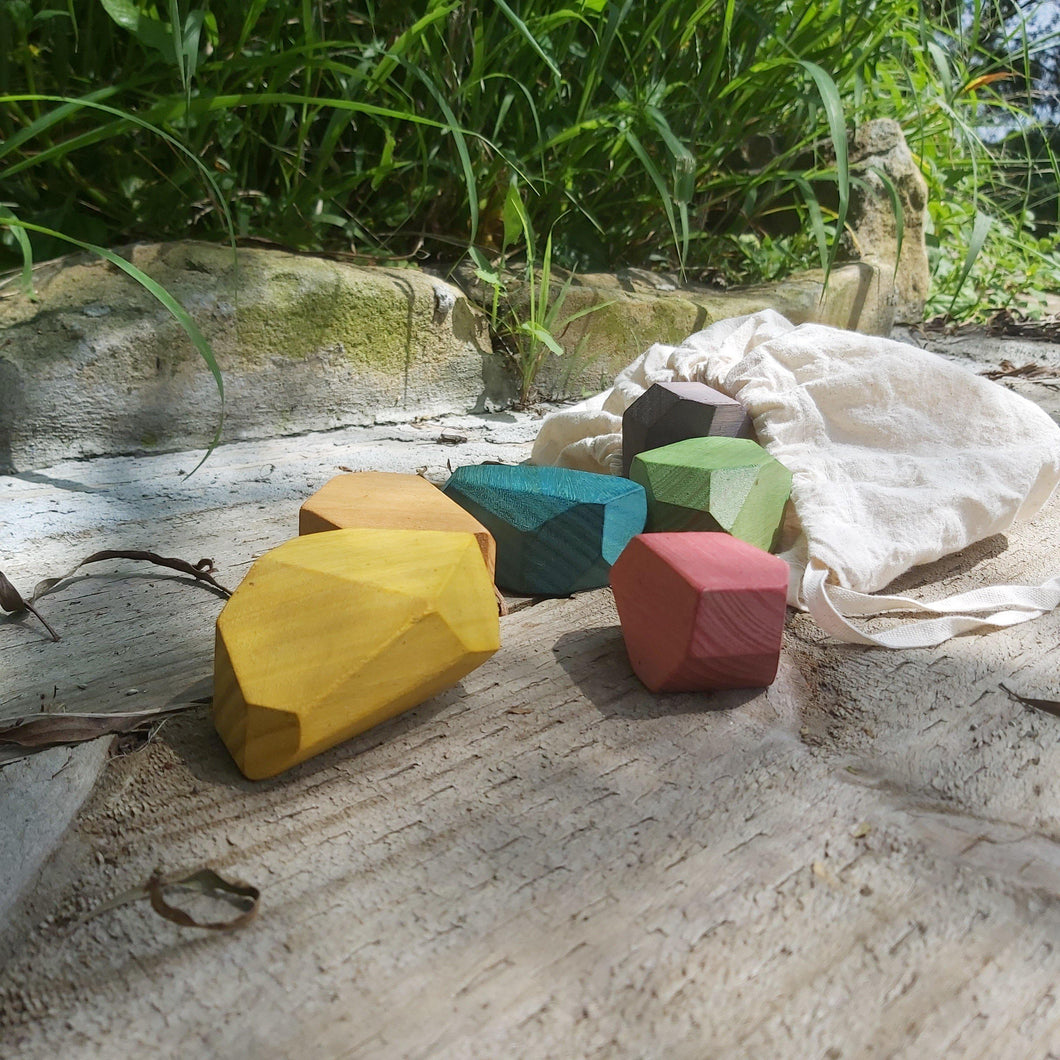 Coloured Wooden Crystals - Inspired Natural Play Store