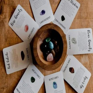 Crystal Affirmations with 8 Cards with Tumble Stones - Inspired Natural Play Store